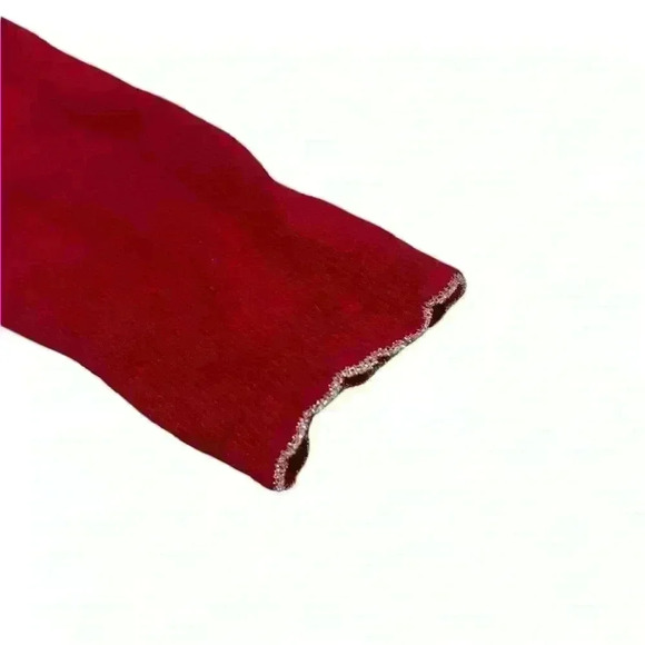 Janie and Jack Layette Little Rosebud Red Dress w/Silver Thread 6-12 Months - Picture 3 of 7